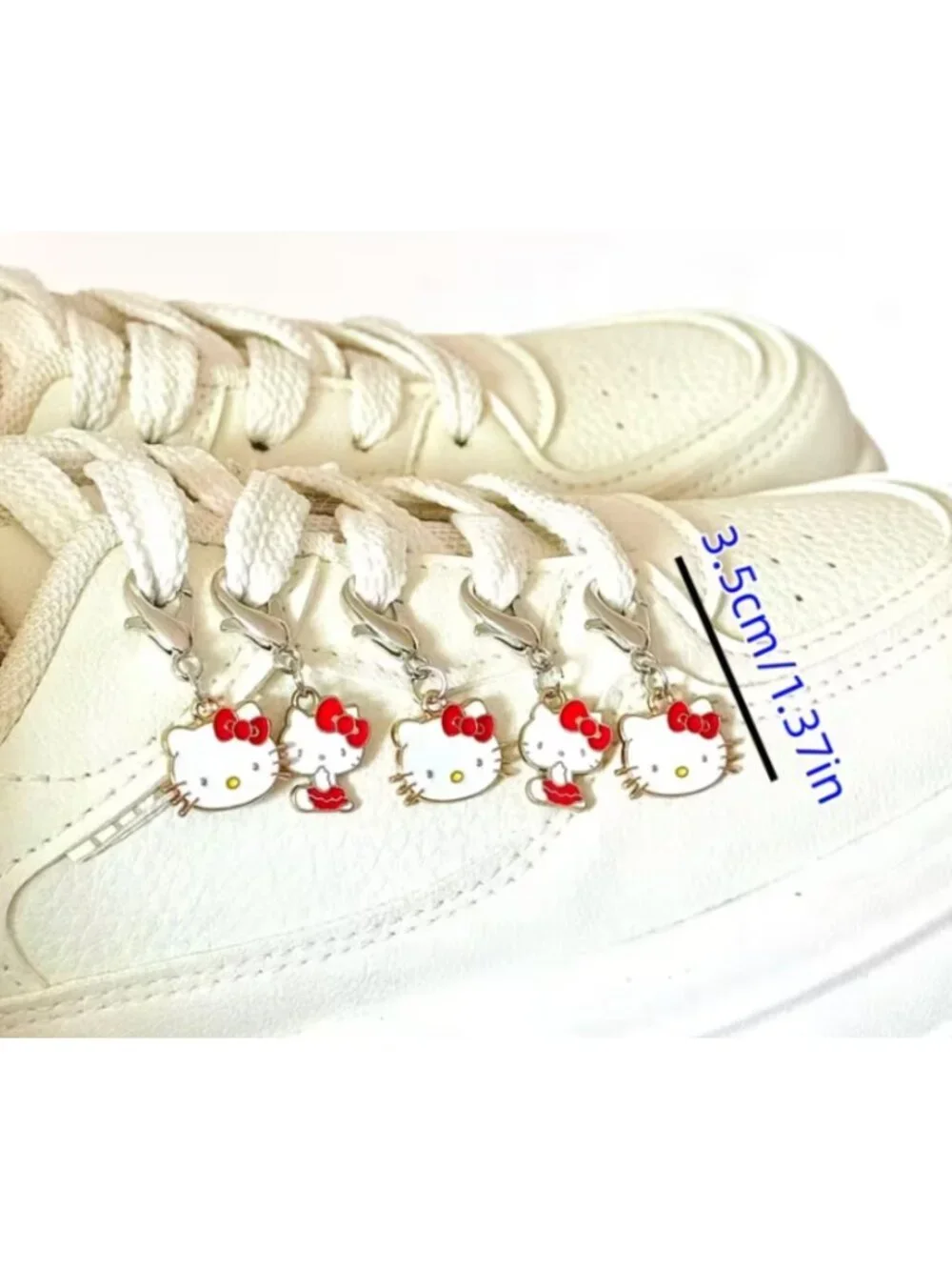 Hello Kitty Red Bow Shoe Charms 5pc Set – Sneaker Lace Pendant Decorations